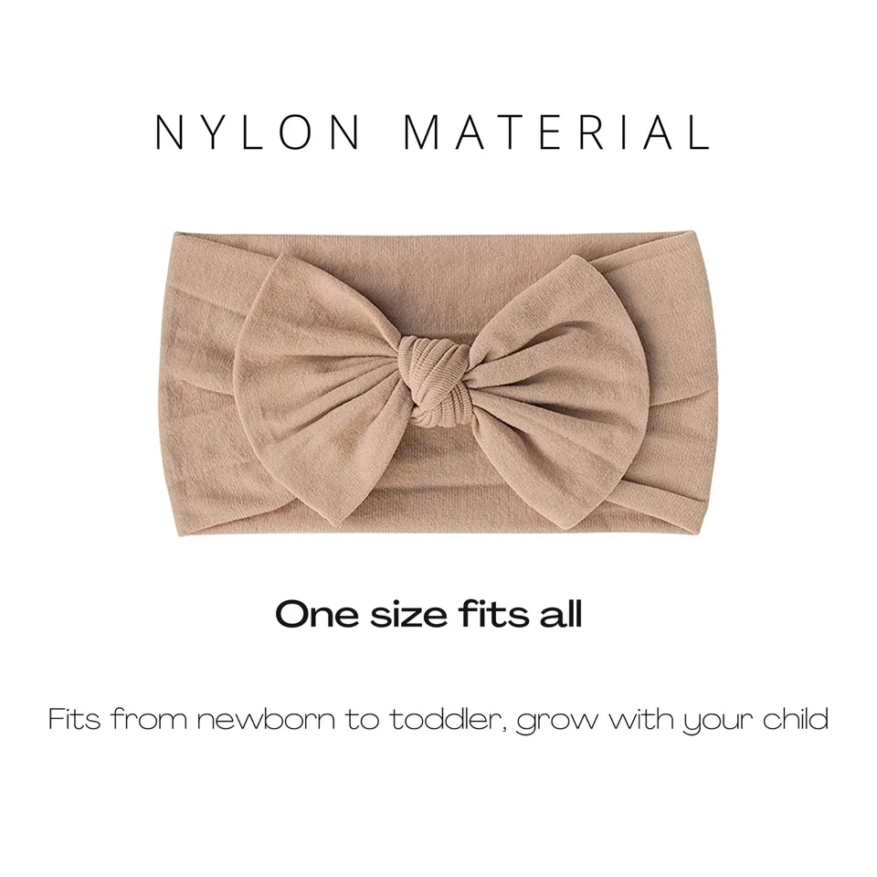 20 PIEZAS Diademas de Nylon para Bebés Lazos para Cabello Elásticos para Niñas Recién Nacidos Pequeños (Arcilla) Foto 2 de 4