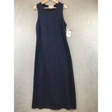 New Ronni Nicole Petite Blue Wavy Print Sparkling Sleeveless Maxi Dress Size 14