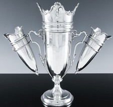 STYLISH 1925 ART DECO ADIE BROS ENGLISH STERLING SILVER CENTERPIECE EPERGNE VASE