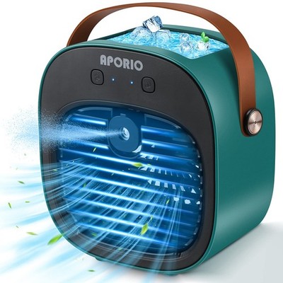 Portable Air Conditioner-5200mAh 6.7 x 3.8 x 6.6 inches, Drak Green