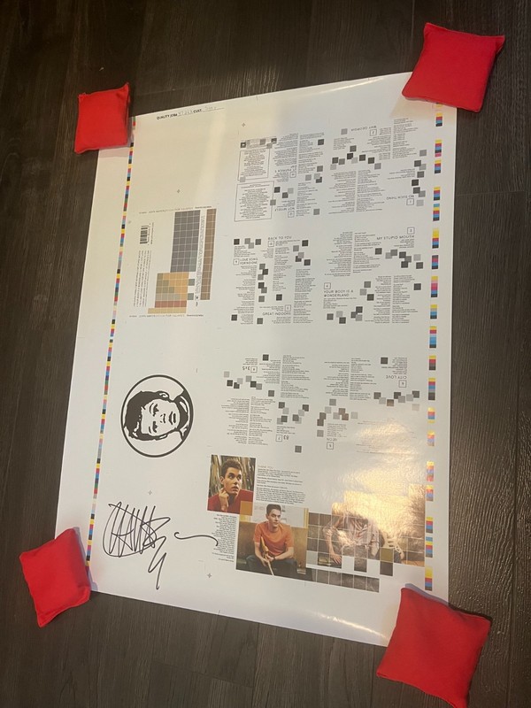 JOHN MAYER Signed/Autographed 19X24 ROOM FOR SQUARES UNCUT CD Sheet Poster RARE 