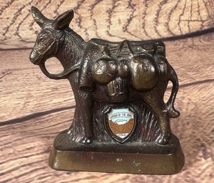 VINTAGE COPPER MULE DONKEY FIGURINE UTAH STATE SOUVENIR