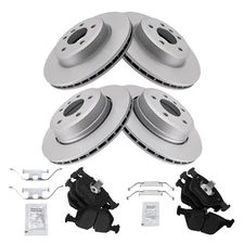 Brake Pad & Coated Rotor Kit Front & Rear Semi-Metallic for BMW X3