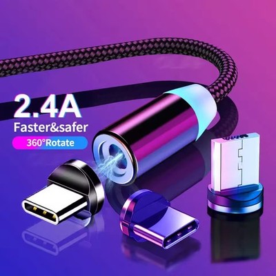 2 Pack 3FT Magnetic Type-CFast Charger Cable USB-C Data Charging Sync Cord
