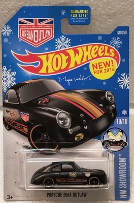 NIP 2016 Hot Wheels PORSCHE 356 OUTLAW Target Exclusive Snowflake Card #120/250