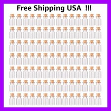 100pcs Tiny Jars with Corks 3ml Cute Little Bottles Cork Stoppers Small Clear...