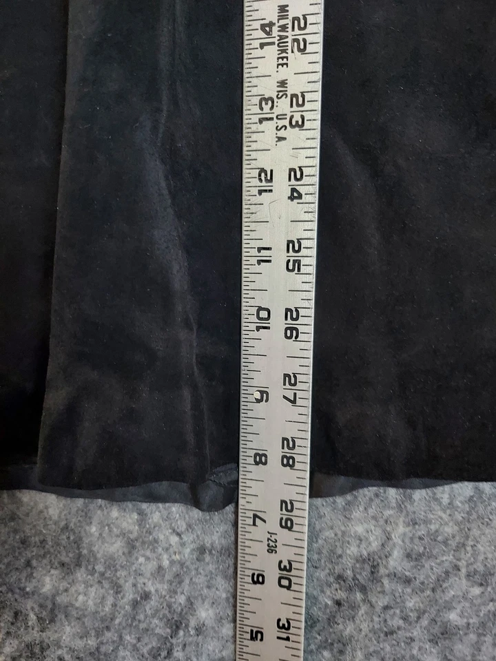 Vtg Ambia Dress Womens 8 Black Leather Suede Long Sleeve 90s Korea Western Flare - Image 4 of 4