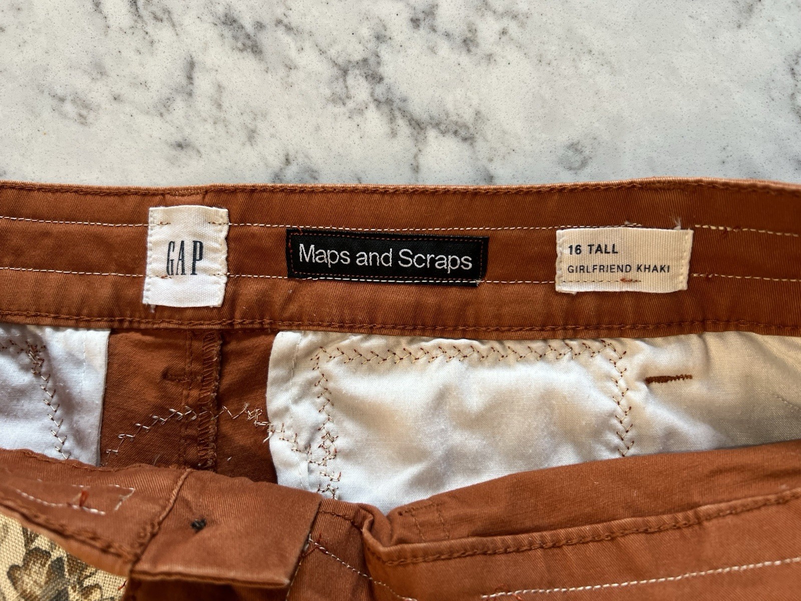 Patchwork Upcycled Pants Gray And Rust Boho - image 10