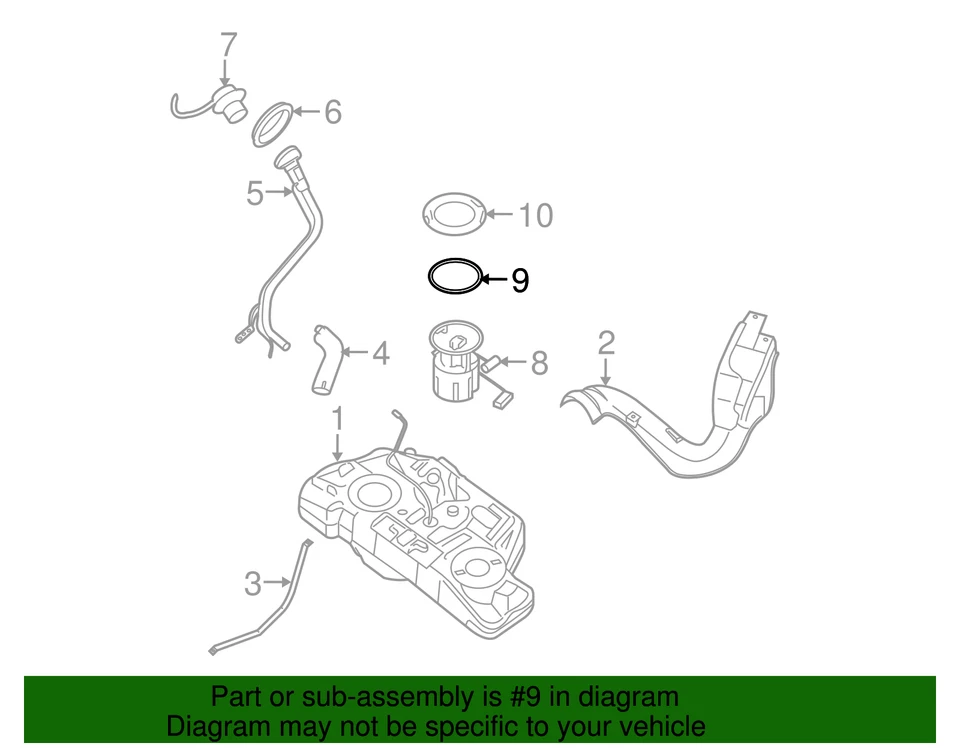 Junta tórica de tanque de bomba de combustible original Nissan 2007-2012 Sentra Foto 2 de 2