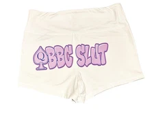 BBC Slut Yoga Shorts White