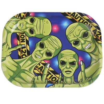 Wise Skies Caution Alien kleines rollendes Tablett Blatt Weihnachtsgeschenk
