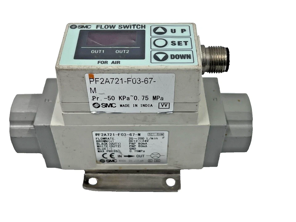 SMC PF2A721-F03-67-M Digital Flow Switch for Air 3/8" 20-200 LPM - Image 3 of 3