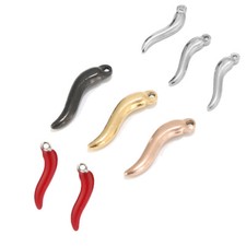 20pcs stainless steel Silver chilli pepper charm pendants