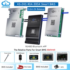 JK Smart BMS 4S-24S 40-300A LiFePo4 Li-ion 1A-2A Active Balance BT/RS485/LCD Lot