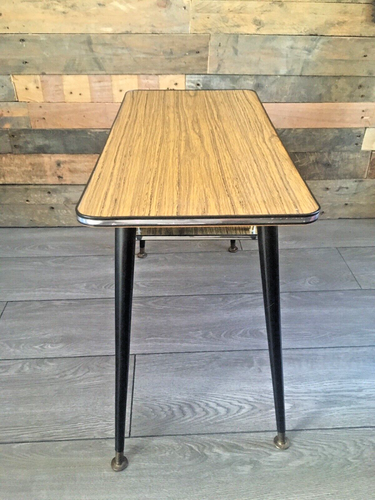MID CENTURY DANSETTE RETRO FAUX WOOD FORMICA COFFEE SIDE TABLE SHELF 60'S 70'S - Picture 13 of 13