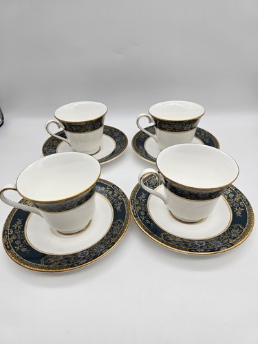 Set Of 4 Royal Doulton CARLYLE Tea/Coffee Cups and Saucers H5018 Excellent - Picture 9 of 24