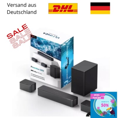 ULTIMEA D60 Soundbar Dolby Atmos 5.1 3D Surround BassMX Bass eARC HDMI Subwoofer