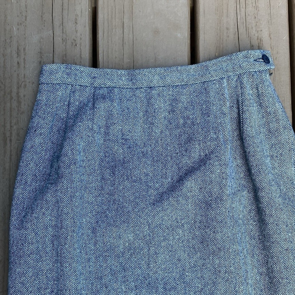 Vintage Wool Pendleton Herringbone Pencil Skirt - image 3
