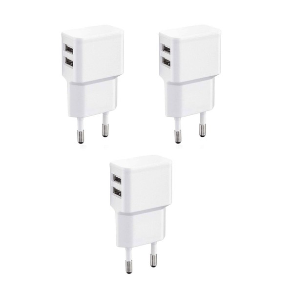 3X Smartphone Dual Usb Netzteil LadegeräT 12W / 2M4A Handy Smartphone Charger-image