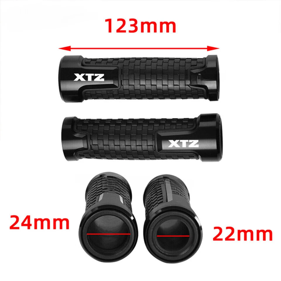 Black motorcycle CNC Grips Handle bar Handlebar For YAMAHA XTZ125E XT1250 XTZ250 - Imagem 2 de 4