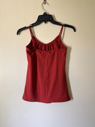 Womens Spaghetti Strap Tank Top, pleated Rust Color Size Med - Picture 3 of 3
