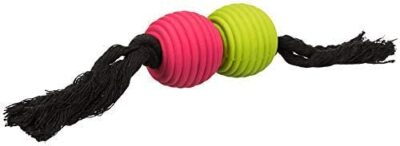 Pink Rope Toy Dog Toy Rope with Ball Latex-Cotton, 32 cm Pink and Green Ball on Rope ...