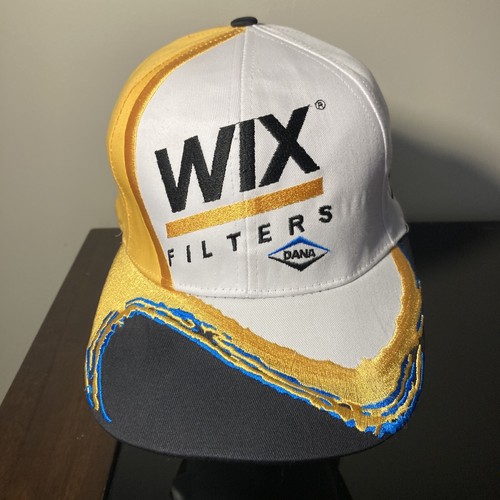 NASCAR Wix Filters Vintage Snapback Hat White Yellow Black