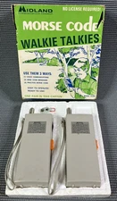 Vintage Midland Morse Code Walkie Talkies In Box Model 13-046 For Parts/ Repair