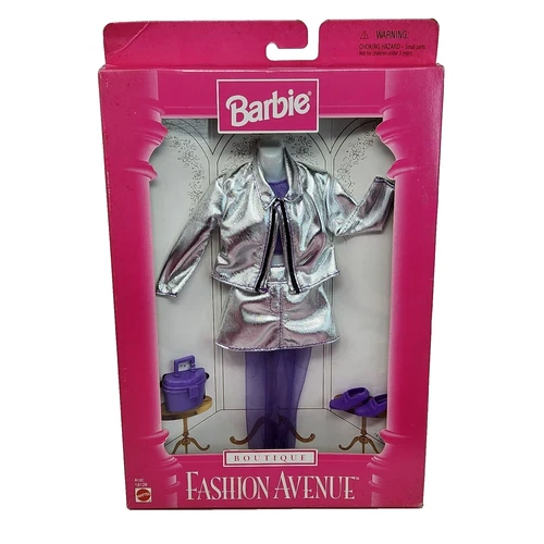 VINTAGE 1997 BARBIE BOUTIQUE FASHION AVENUE SILVER OUTFIT SEALED NEW # 18126