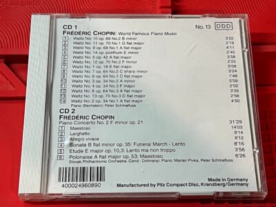 Frederic Chopin - Waltzes / Piano Concerto / Funeral March (1992) 2 CDs