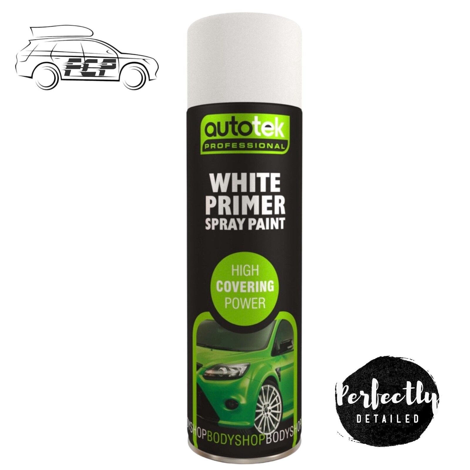 AutoTek White Primer Multi-Purpose Aerosol Spray Paint 500ml