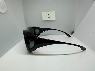 Yogo Vision 8059 Solar Shield Unisex Wrap Around Black Sunglasses 60-18-132 NIP Yogo Vision Fit Over Wrap 60-18-132, Black Blue Frame and  main image 3