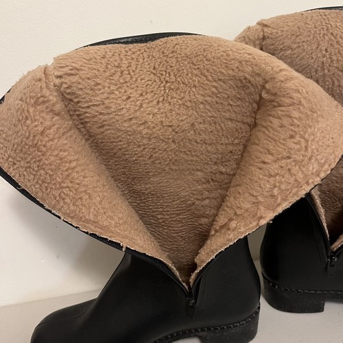 Vintage Vintage schwarz Gummi Regenstiefel groß Sherpa gefüttert Damen Made in USA Gr. 9 - Bild 12 von 15
