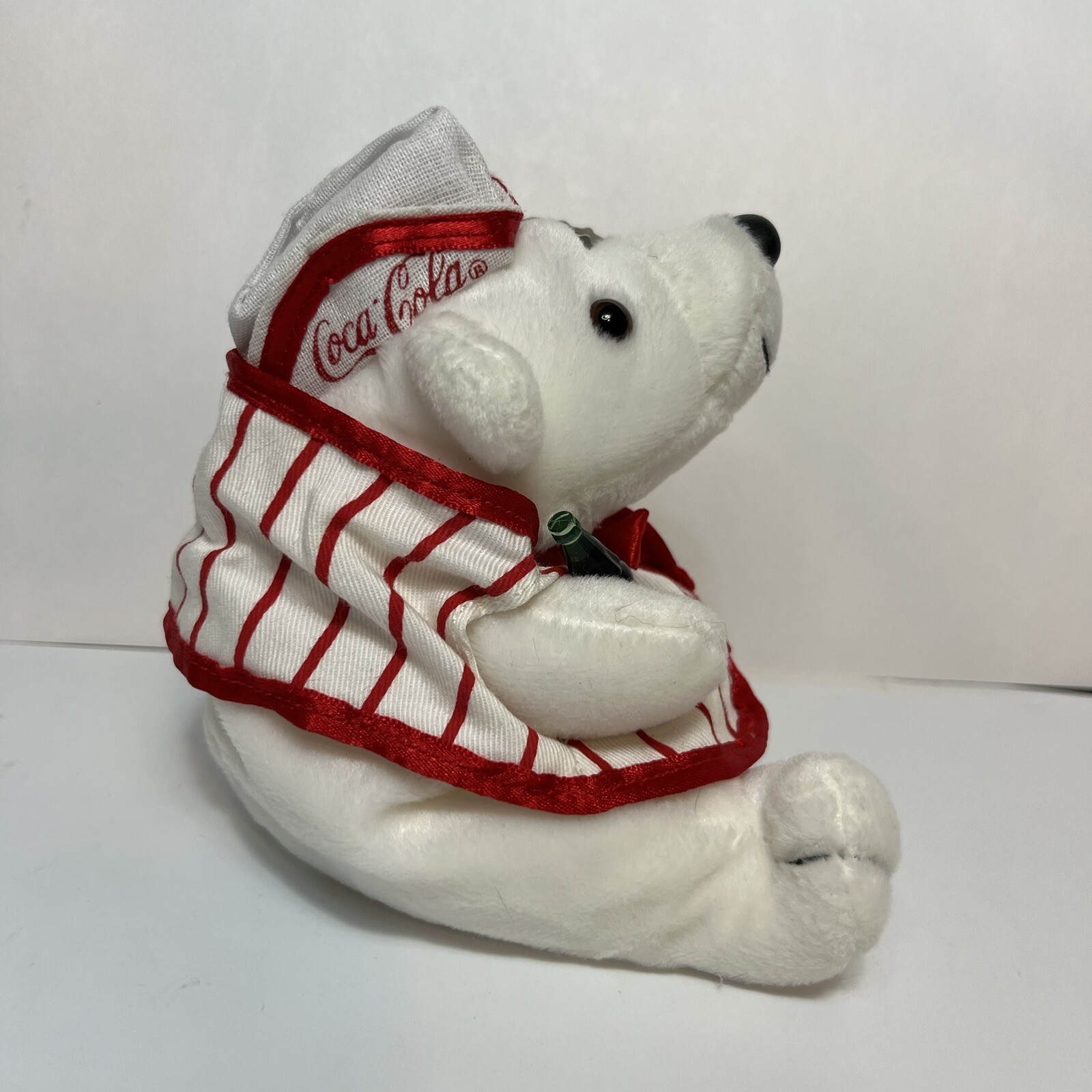 Coca Cola Bean Bag plush Polar Bear in Soda Fountain Outfit 1998 eBay