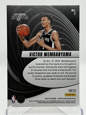 1058. Victor Wembanyama 2023-24 Panini Vortex FRACTAL RC #1 | eBay