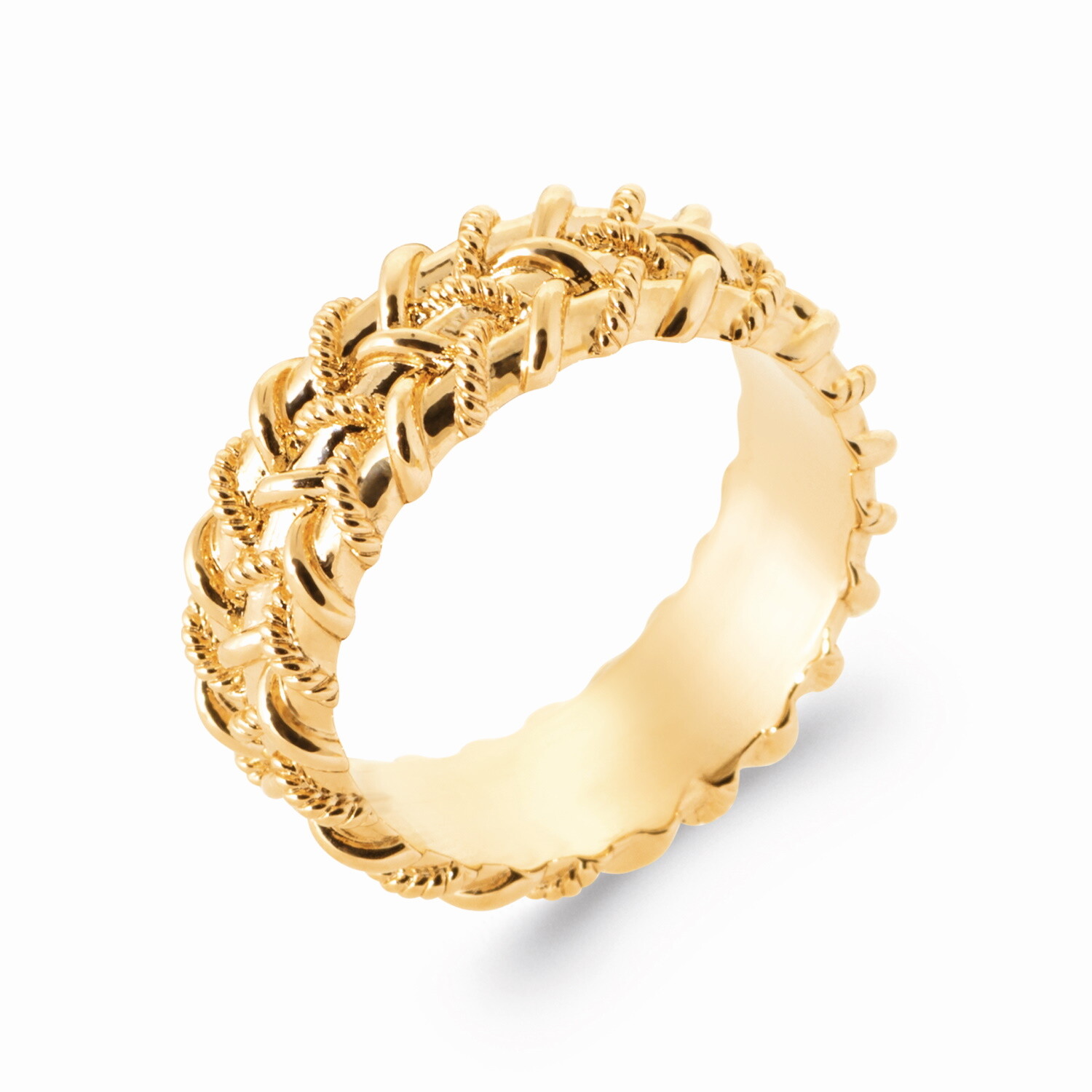 Bague torsadé plaqué or 18 carats 750/000 anti ternissement