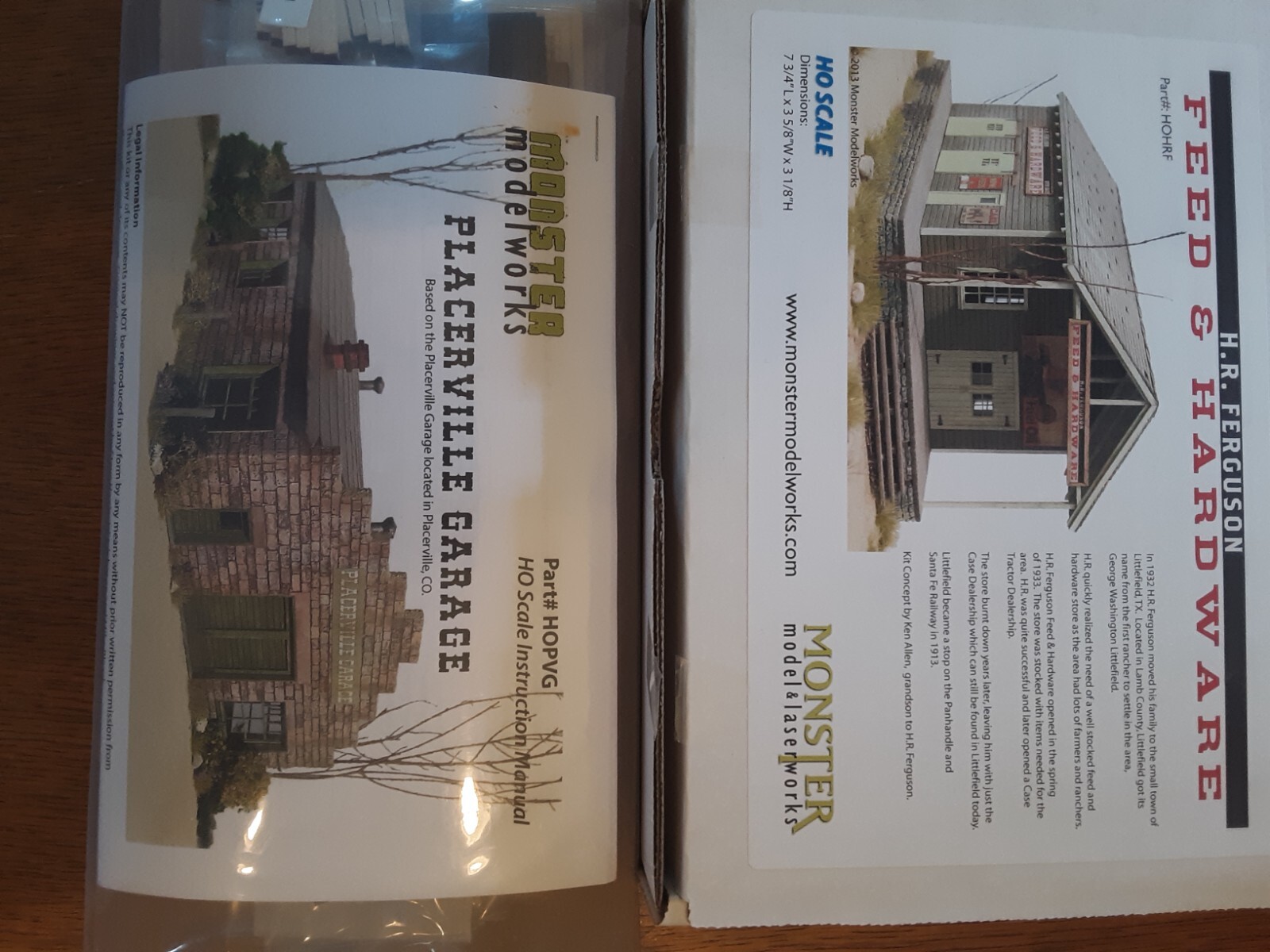 Monster Modelworks Train Buildings Placerville Garage and Ferguson