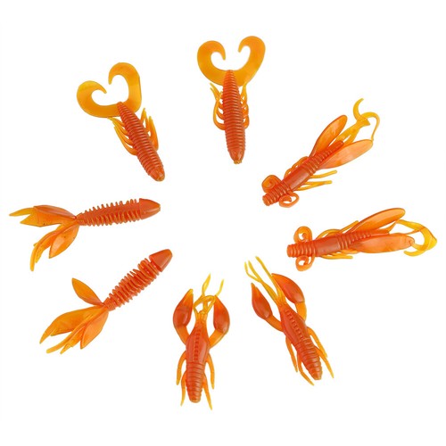 (Orange)25pcs Silicone Crawfish Worm Lure Bait For Carp Bass Fishing - Picture 4 of 7