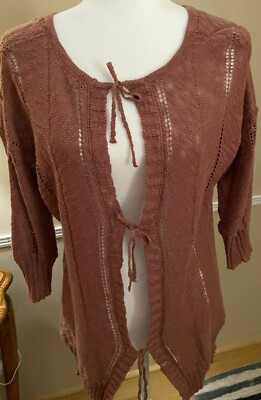 ANOTHROPOLOGIE LADY'S SWEATER MEDIUM BROWN  SLEEVE 3/4        B5