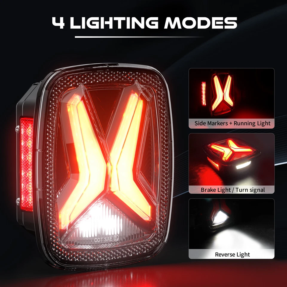 Luces traseras LED para Jeep Wrangler TJ 1996-2006 luz de freno trasera parada de giro reversa Foto 2 de 4