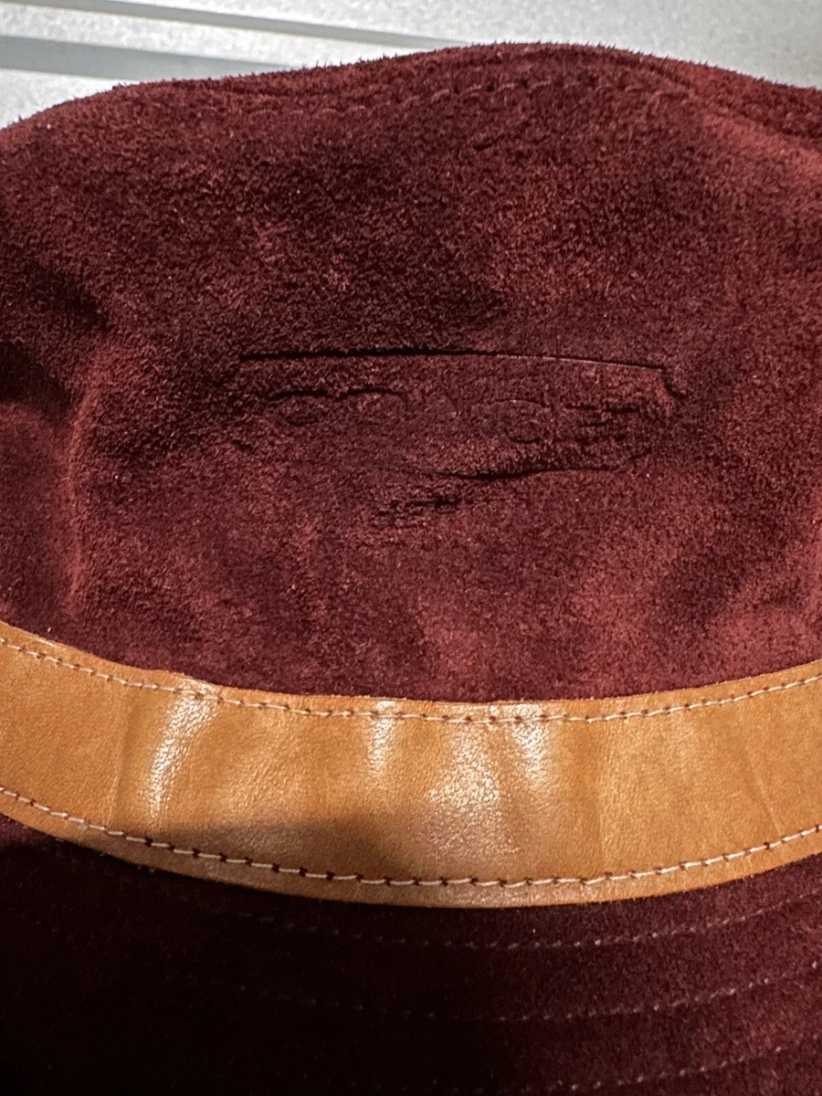 COACH Brown Suede Hat with Tan Buckle Strap Suede Coach Bag - Etsy main image 3
