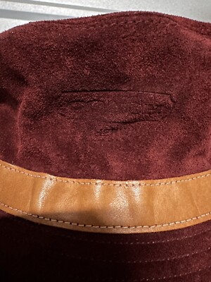 COACH Authentic Vintage Red/Tan Bucket Rain Hat Nylon/Leather Trim Like New Coach Women main image 2