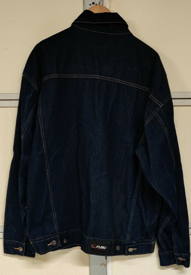 Fubu Mens Blue Denim Button  Jacket Size Large View 2