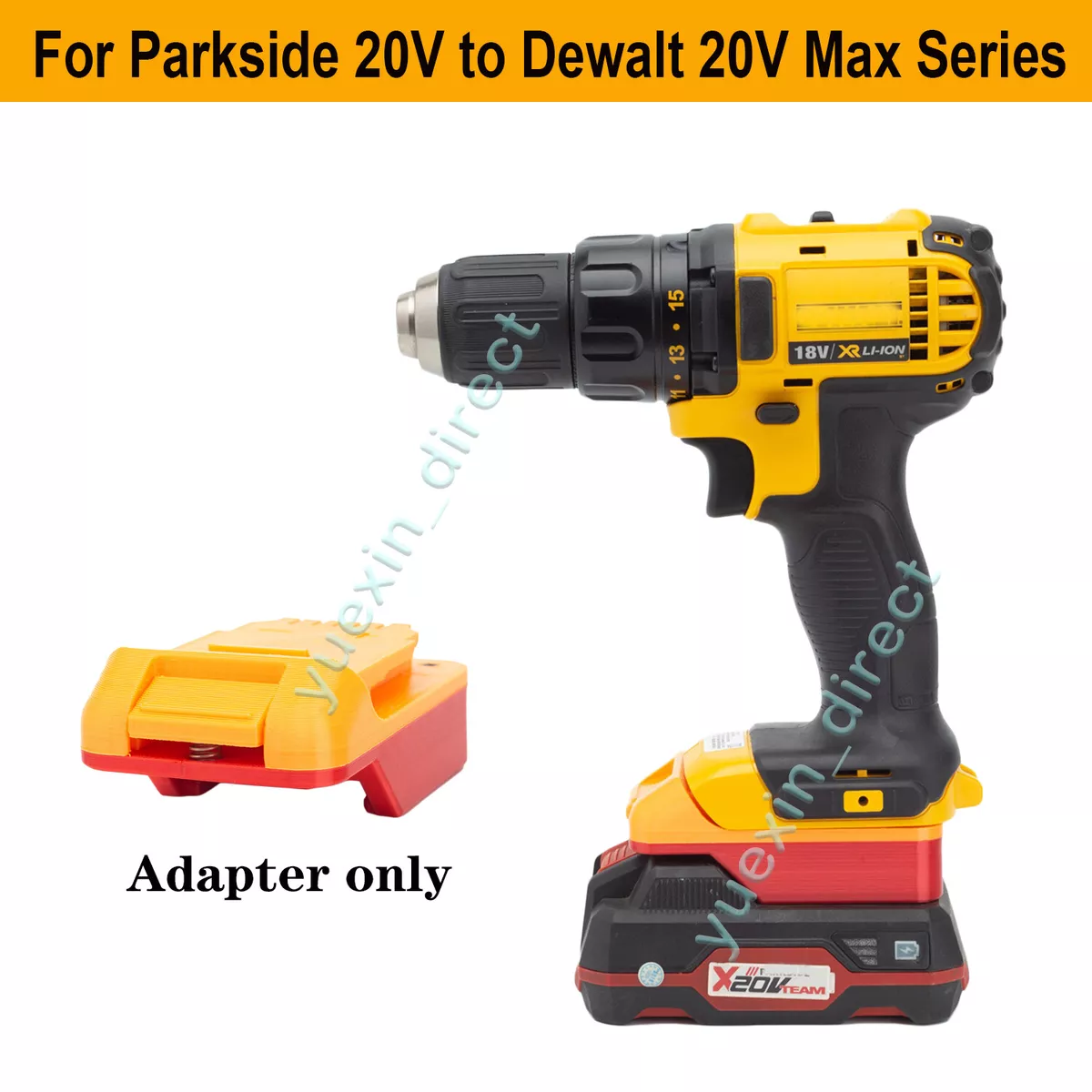 For Parkside 20V Li ion Battery Adapter To Dewalt 20V MAX Power Tools Converter