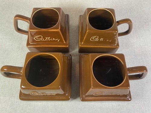 4x 80s CADBURY'S Chocolate Chunk Ceramic Mugs Inc’ Carlton Ware Rare Collectible - Picture 2 of 3