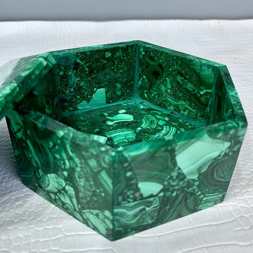 1.2LB Hexagonal green turquoise jewelry storage box handmade decoration - 第 8/13 張圖片