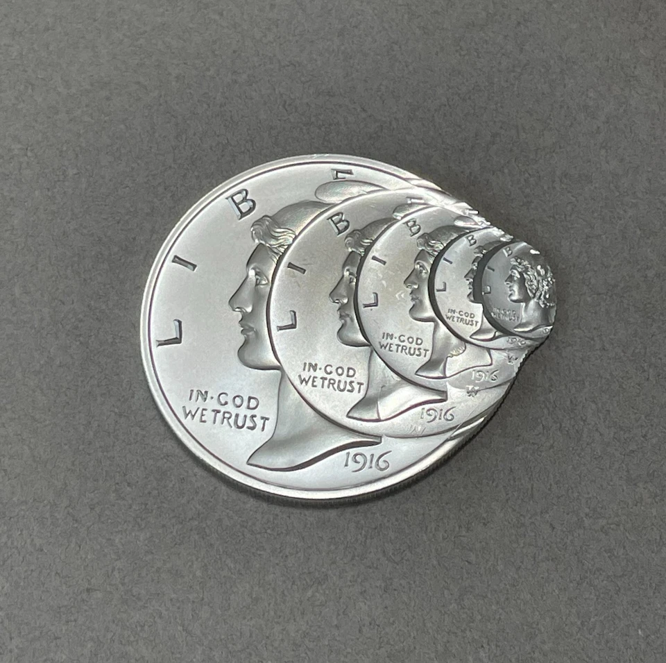 ÚNICO! 2 Onças Troy Fracionárias Multi-Strike 1916 Mercury Dime-Apenas 500 cunhadas - Imagem 3 de 4