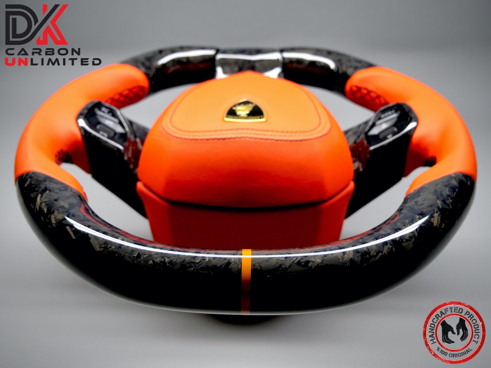 Lamborghini Aventador LP700 LP740 Arancio Dryope Forged Carbon Steering Wheel v2