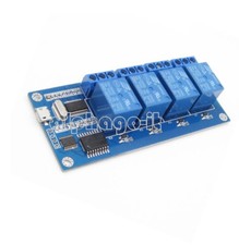 1X MICRO USB 5V 4-Kanal Relaismodul USB Steuerrelaismodul Serielle Schnittstelle