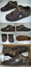Scarpe da skateboard nuove vintage 2004 da uomo 7 circa 207 Se in pelle marrone a quadri $70
